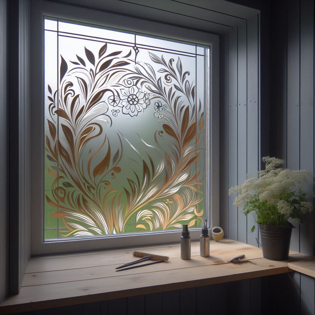 painting glass windows metallic effect